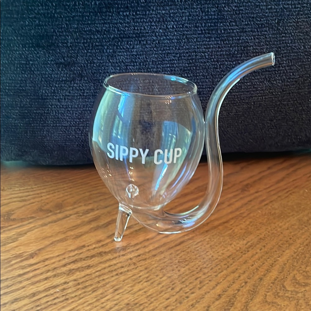 Clear Glass Sippy Cup with Straw